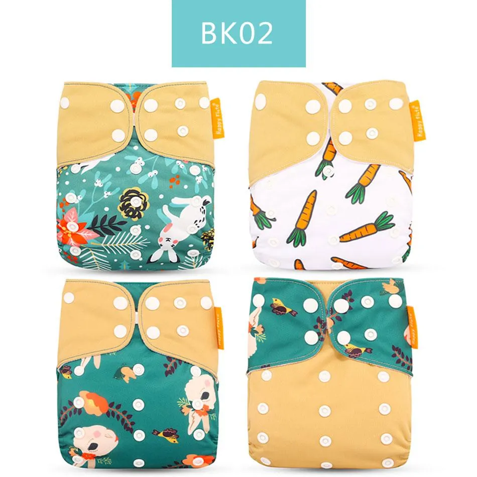 Baby 4pcs/set Washable Eco-Friendly Cloth Reusable Adjustable Nappies
