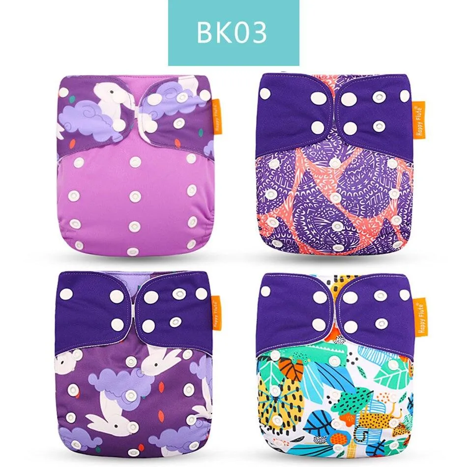 Baby 4pcs/set Washable Eco-Friendly Cloth Reusable Adjustable Nappies