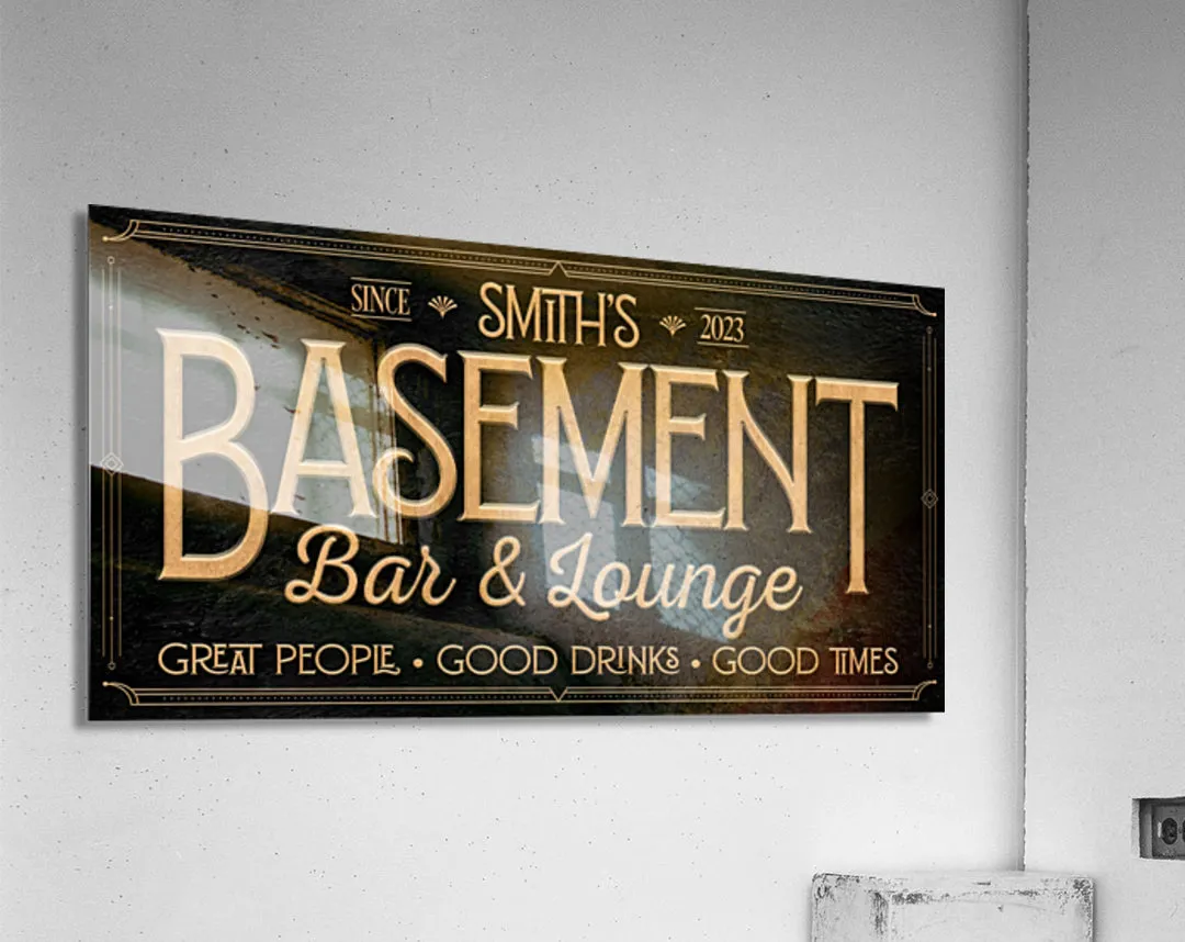 Bar Decor Basement Bar and Lounge Sign Personalized