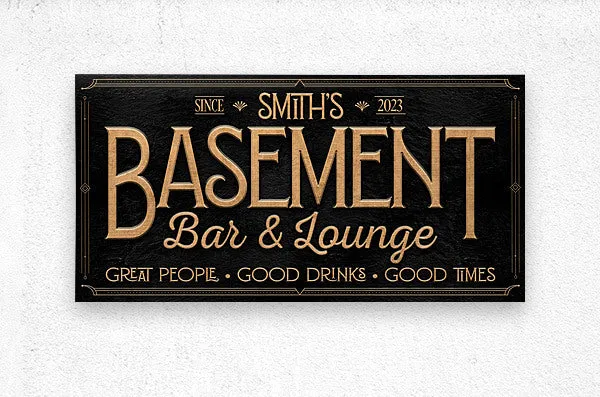 Bar Decor Basement Bar and Lounge Sign Personalized