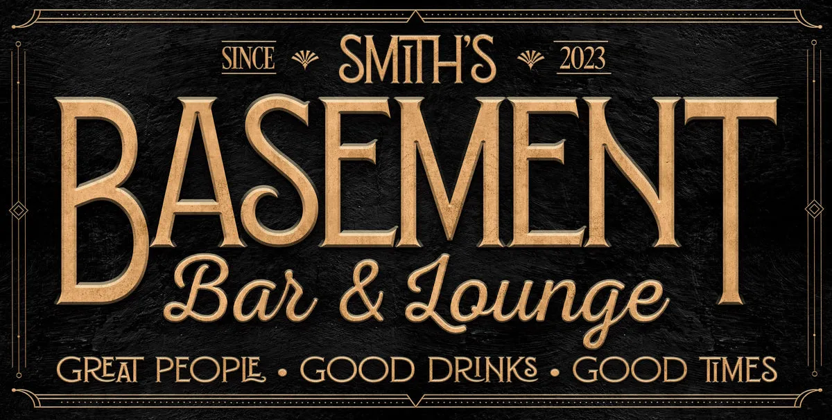 Bar Decor Basement Bar and Lounge Sign Personalized