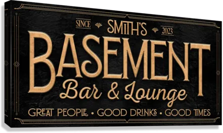 Bar Decor Basement Bar and Lounge Sign Personalized