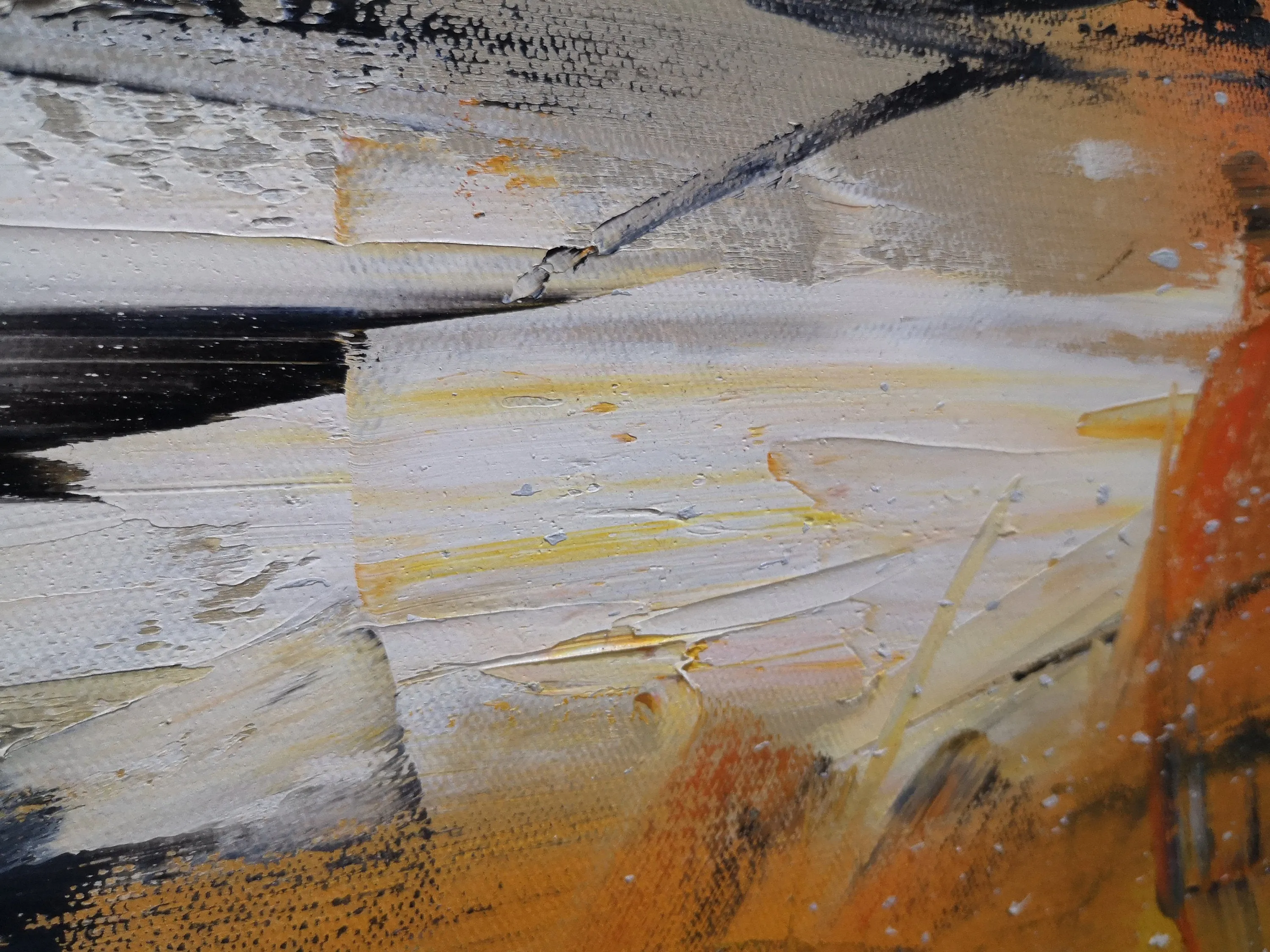 Big Artwork Yellow Abstract Painting, Minimalist Abstract Art Gp034