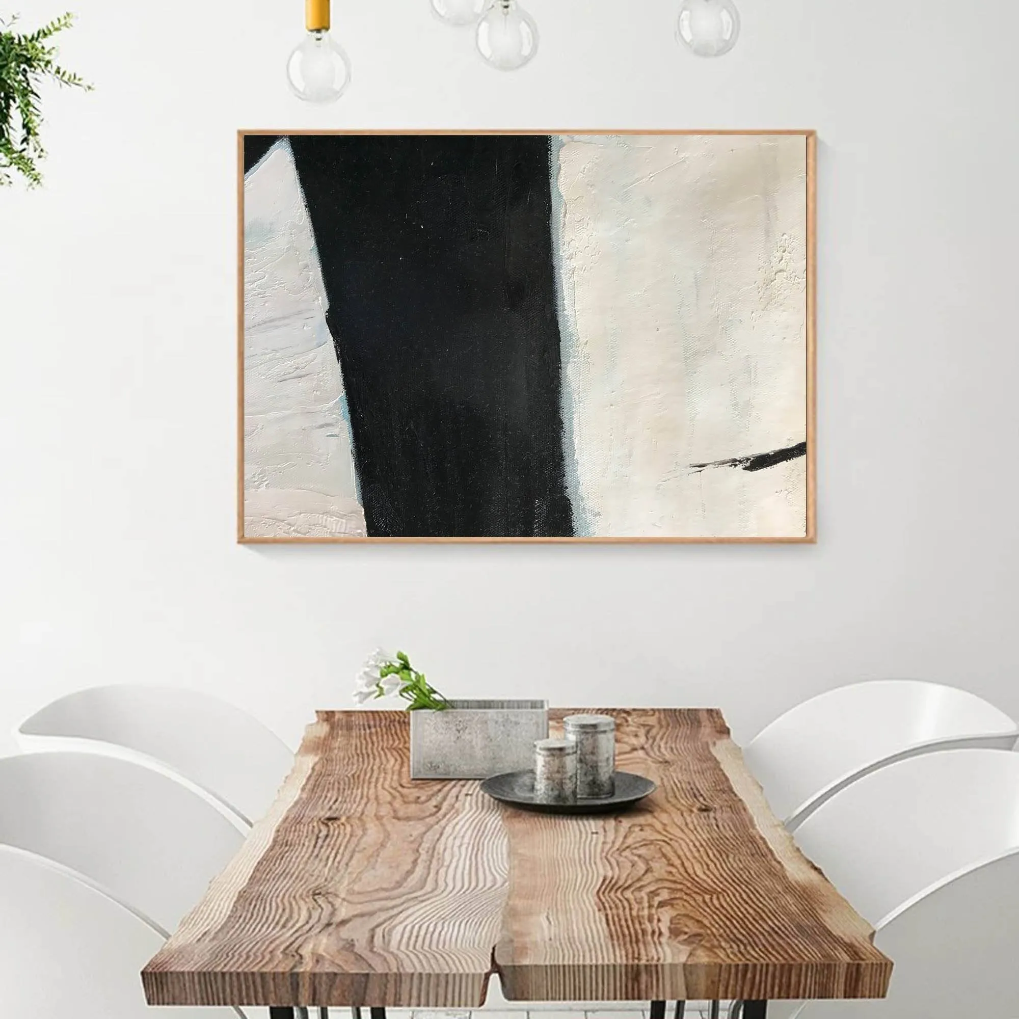 Black And White Abstract Painting Minimalist Painting Yp028
