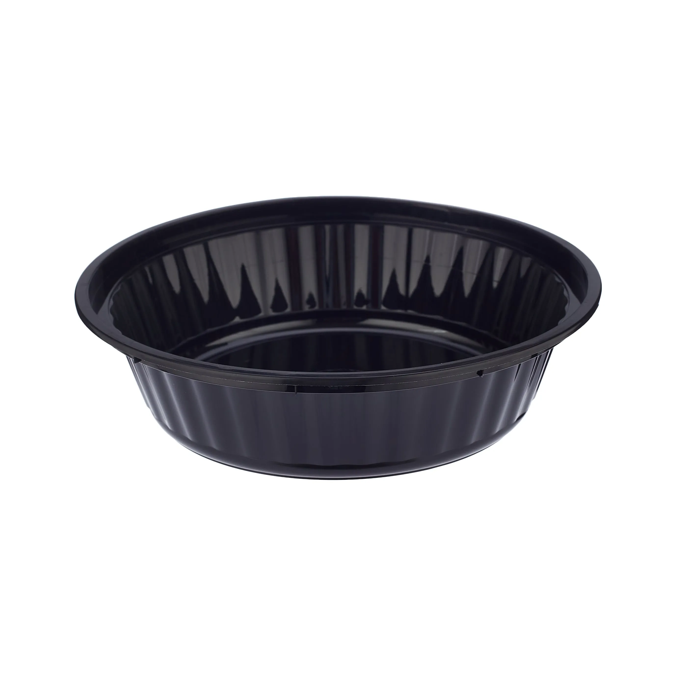 Black Base Round Ribbed Container With Lids 5 Pieces