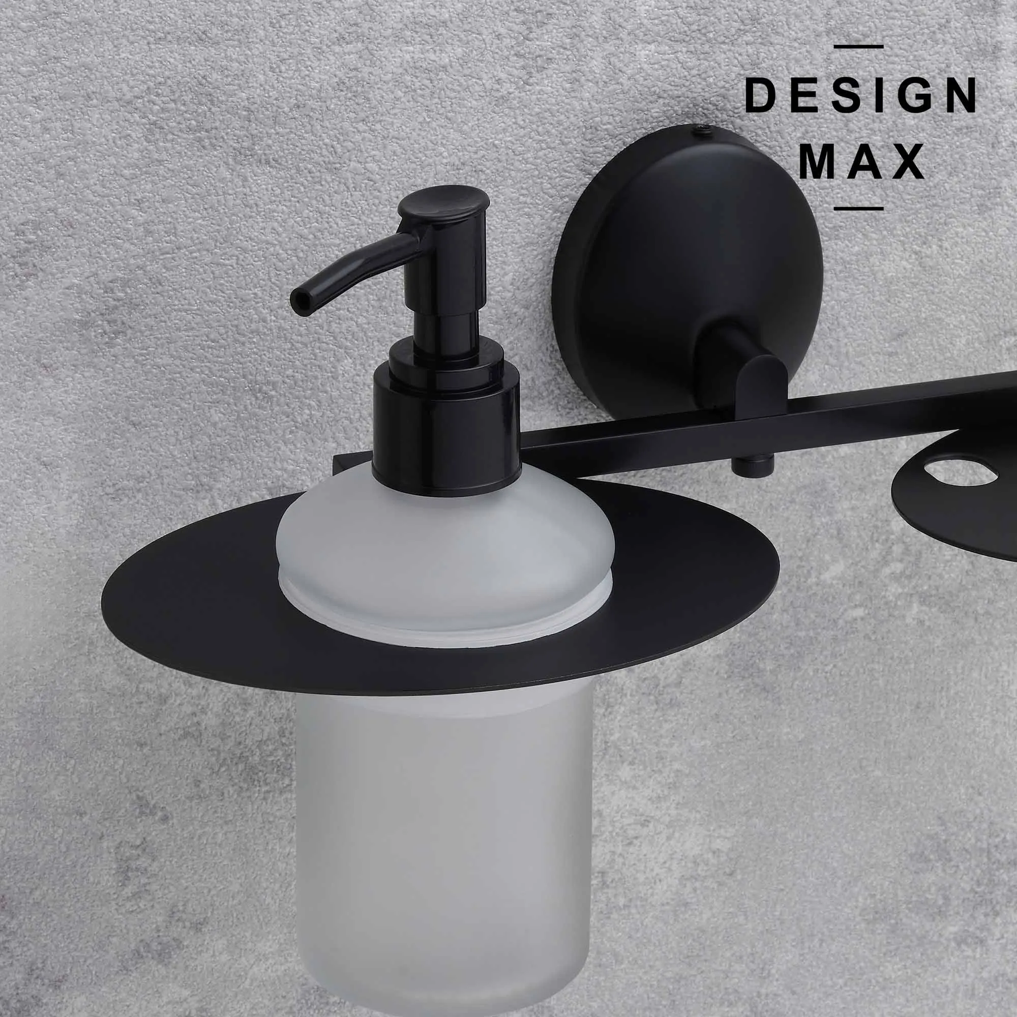 Brixlee Wall Mounted Soap Dispenser and Glass Holder