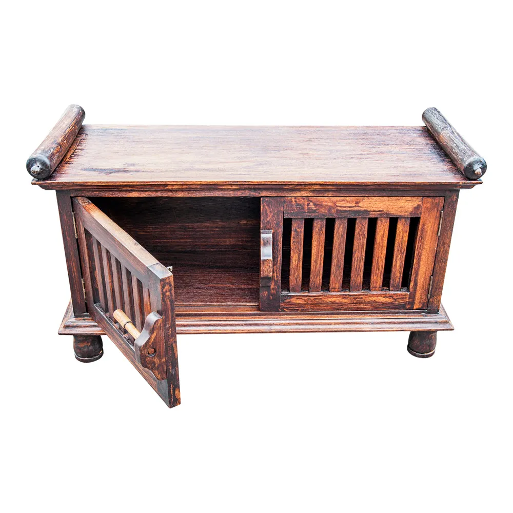Cabinet Bench w/ Rolled Arms