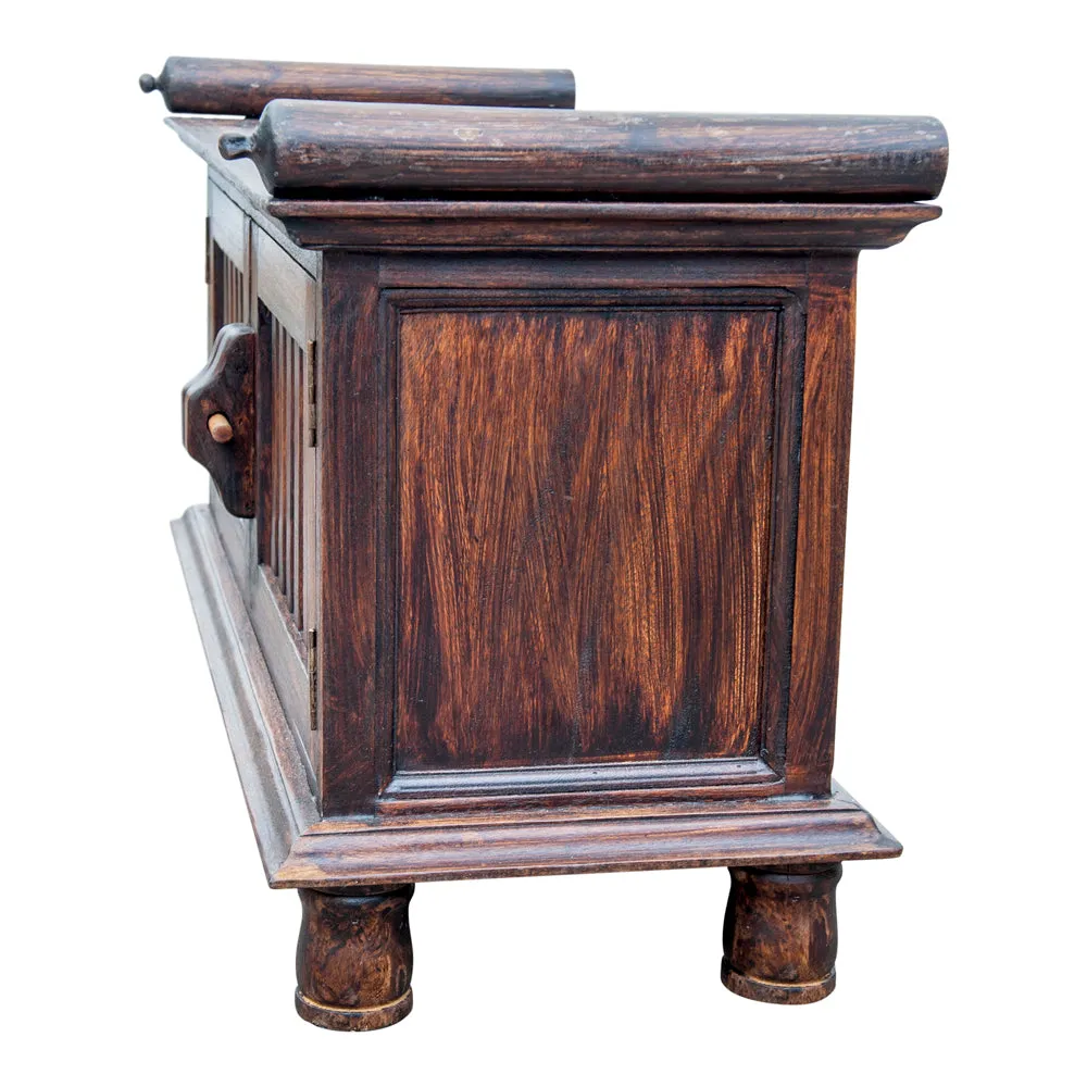 Cabinet Bench w/ Rolled Arms