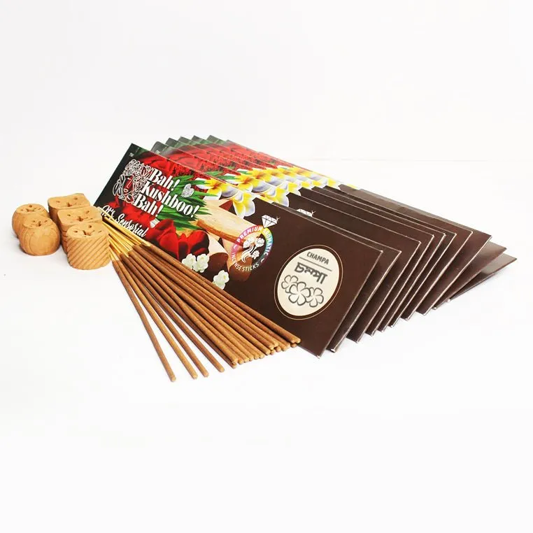Champa Bah Kushboo Bah Premium Sensorial Aromatic Incense Sticks (10 Packs = 400  Sticks)