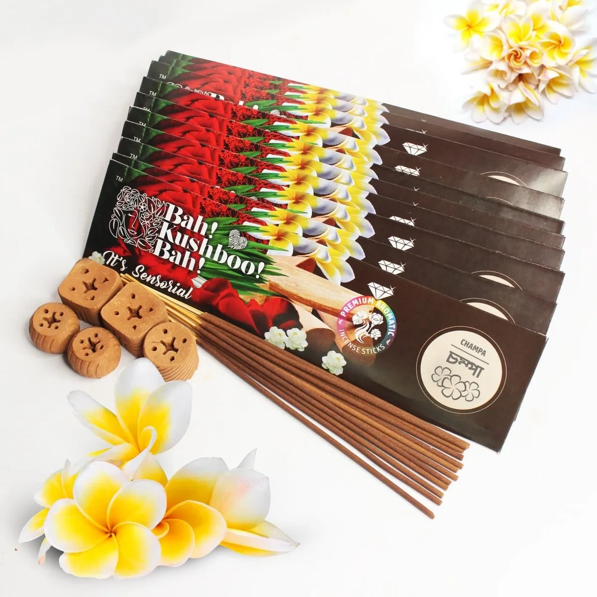 Champa Bah Kushboo Bah Premium Sensorial Aromatic Incense Sticks (10 Packs = 400  Sticks)