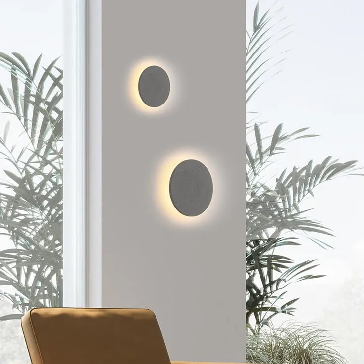Cirrus Concrete Round Minimalist Wall Light