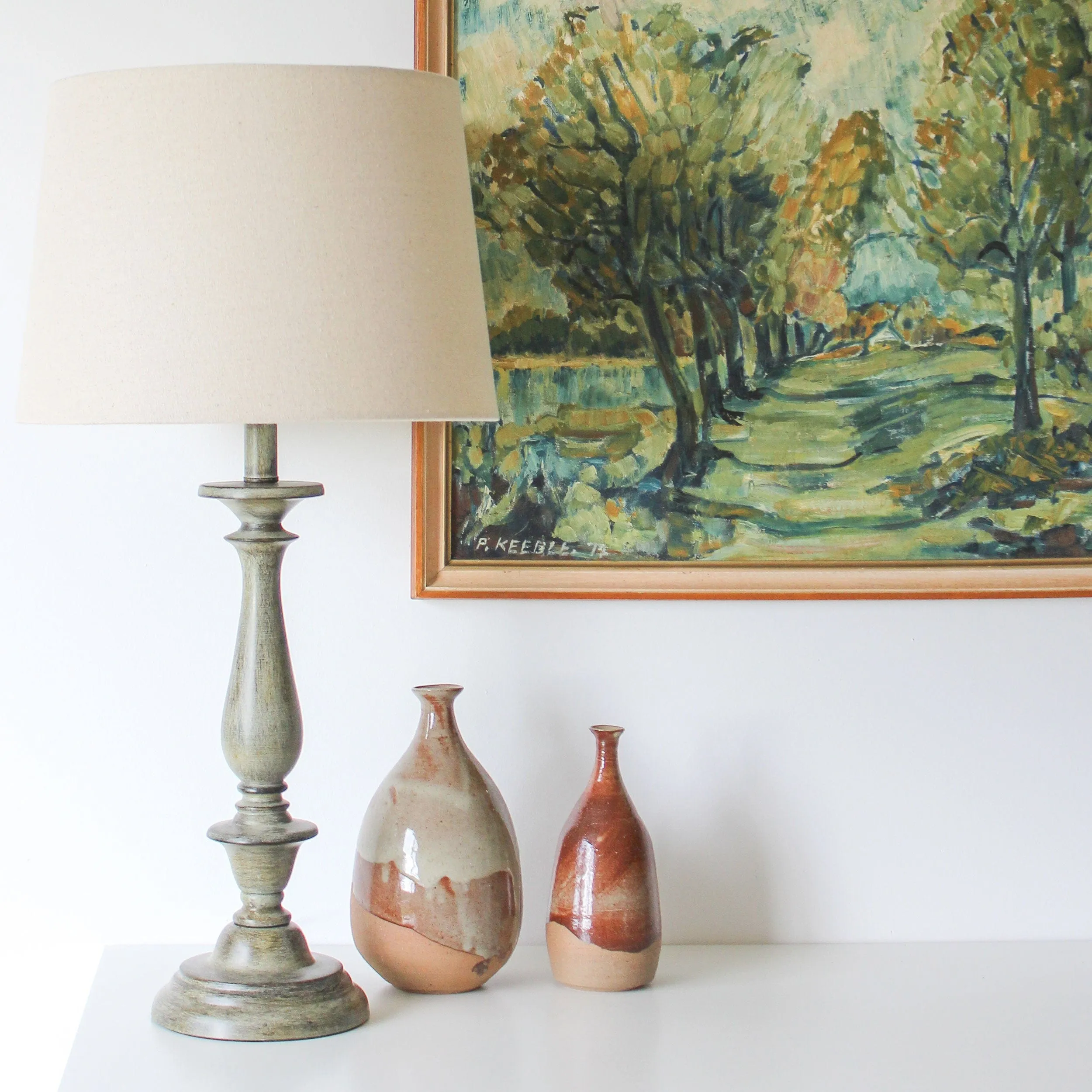 Classic Style Table Lamp Antique Grey 69cm