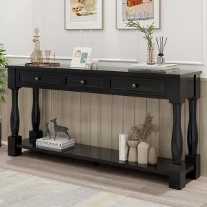 Console Table 63" Long Console Table with Drawers and Shelf for Entryway, Living Room