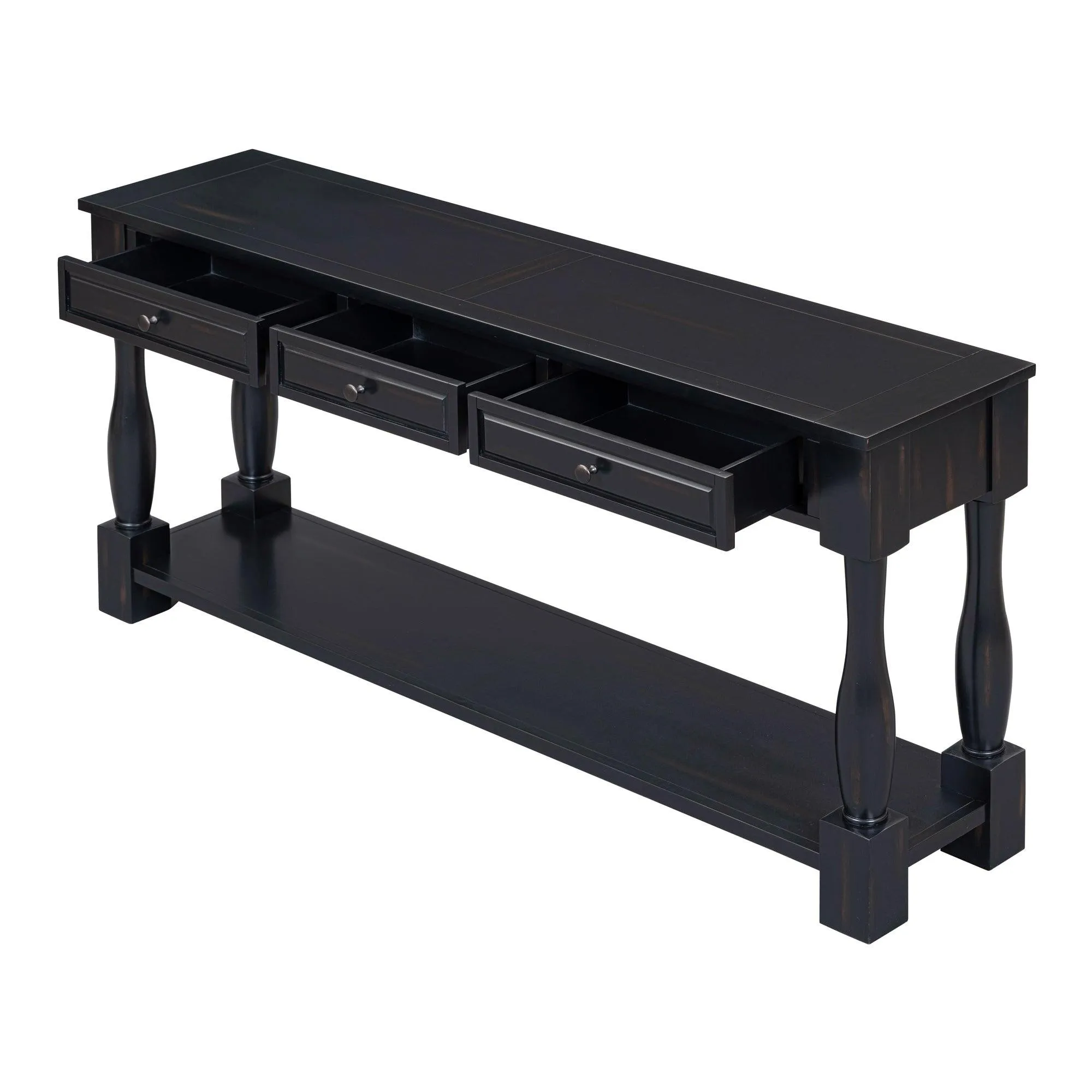 Console Table 63" Long Console Table with Drawers and Shelf for Entryway, Living Room