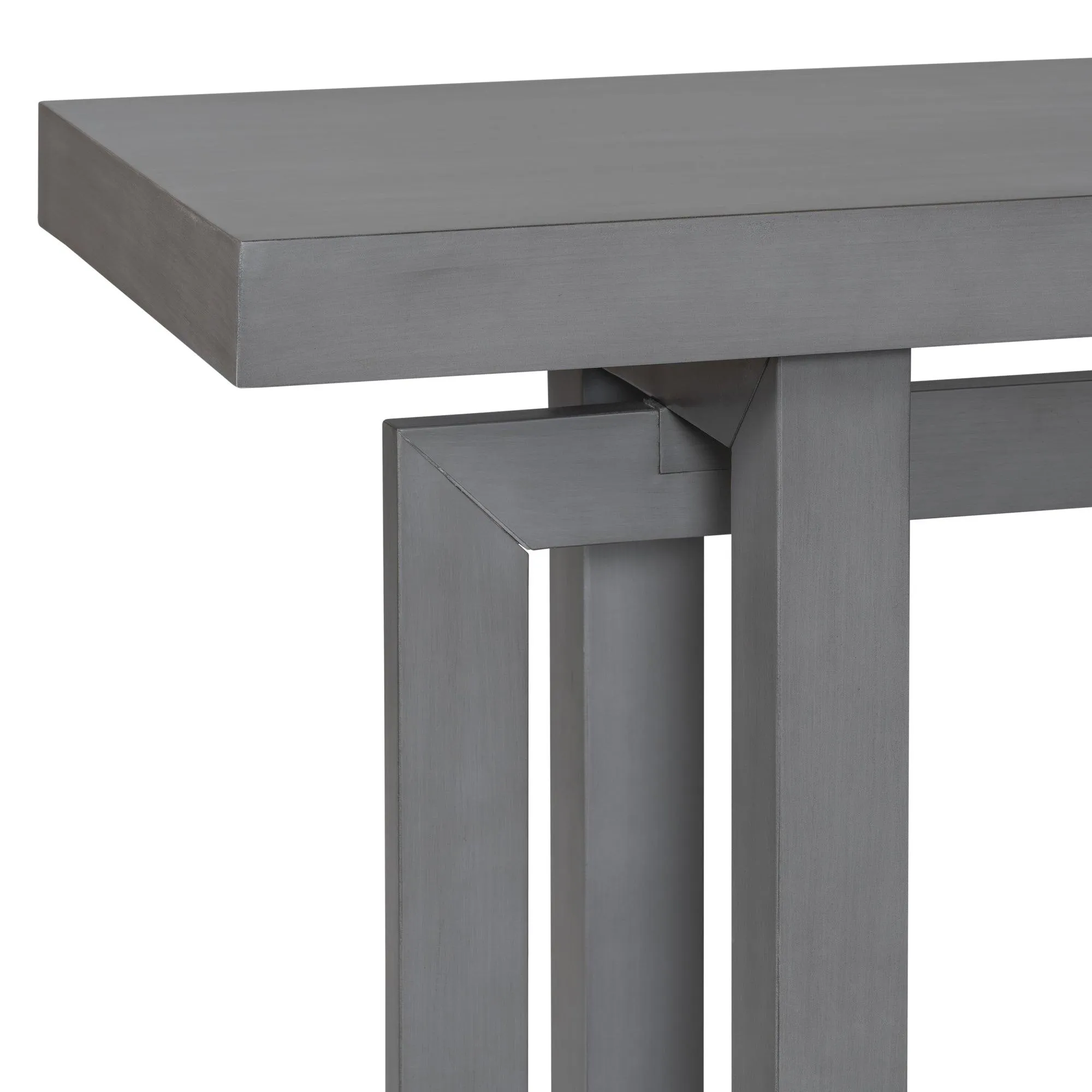 Contemporary Console Table, Extra Long with Wood Top for Entryway and Hallway