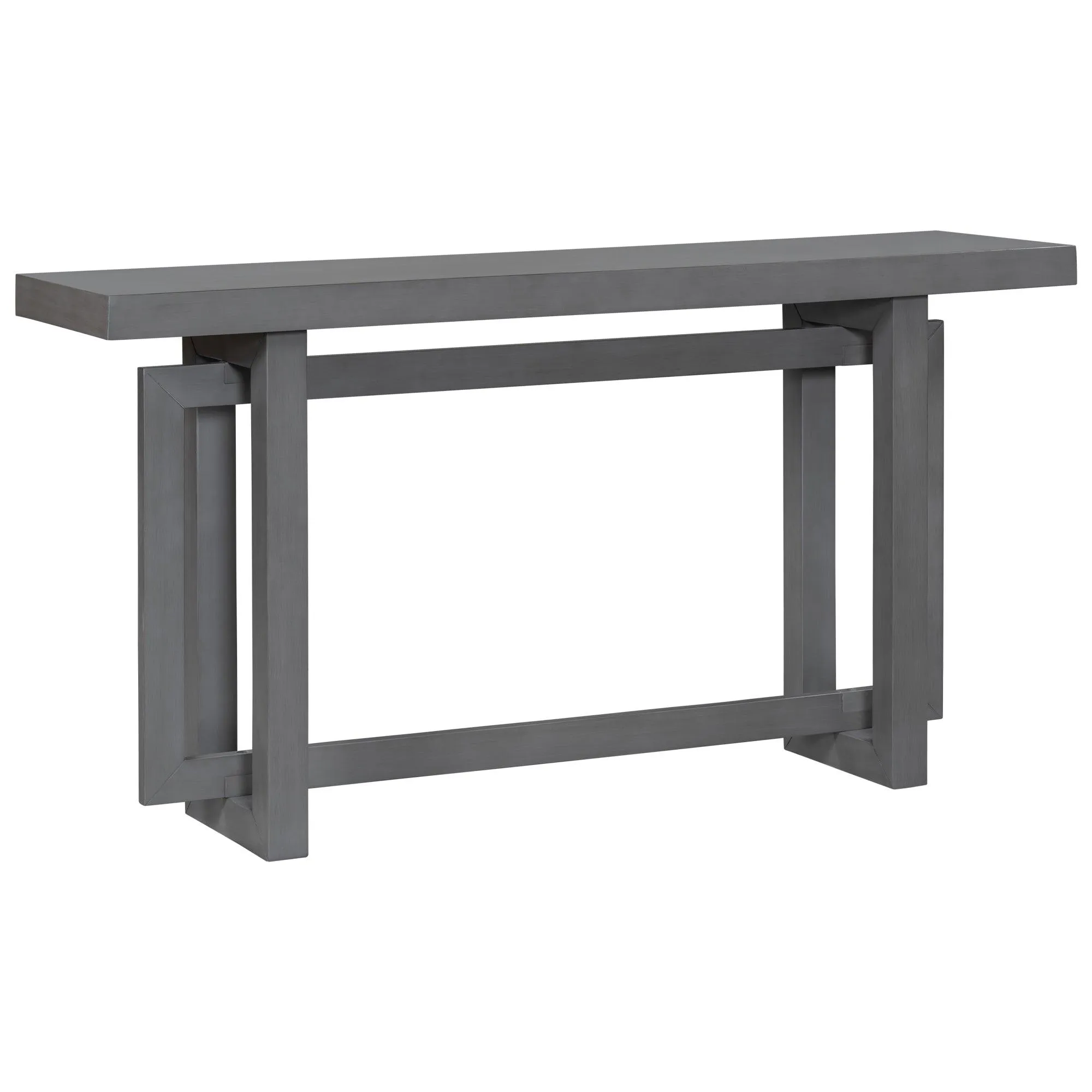 Contemporary Console Table, Extra Long with Wood Top for Entryway and Hallway