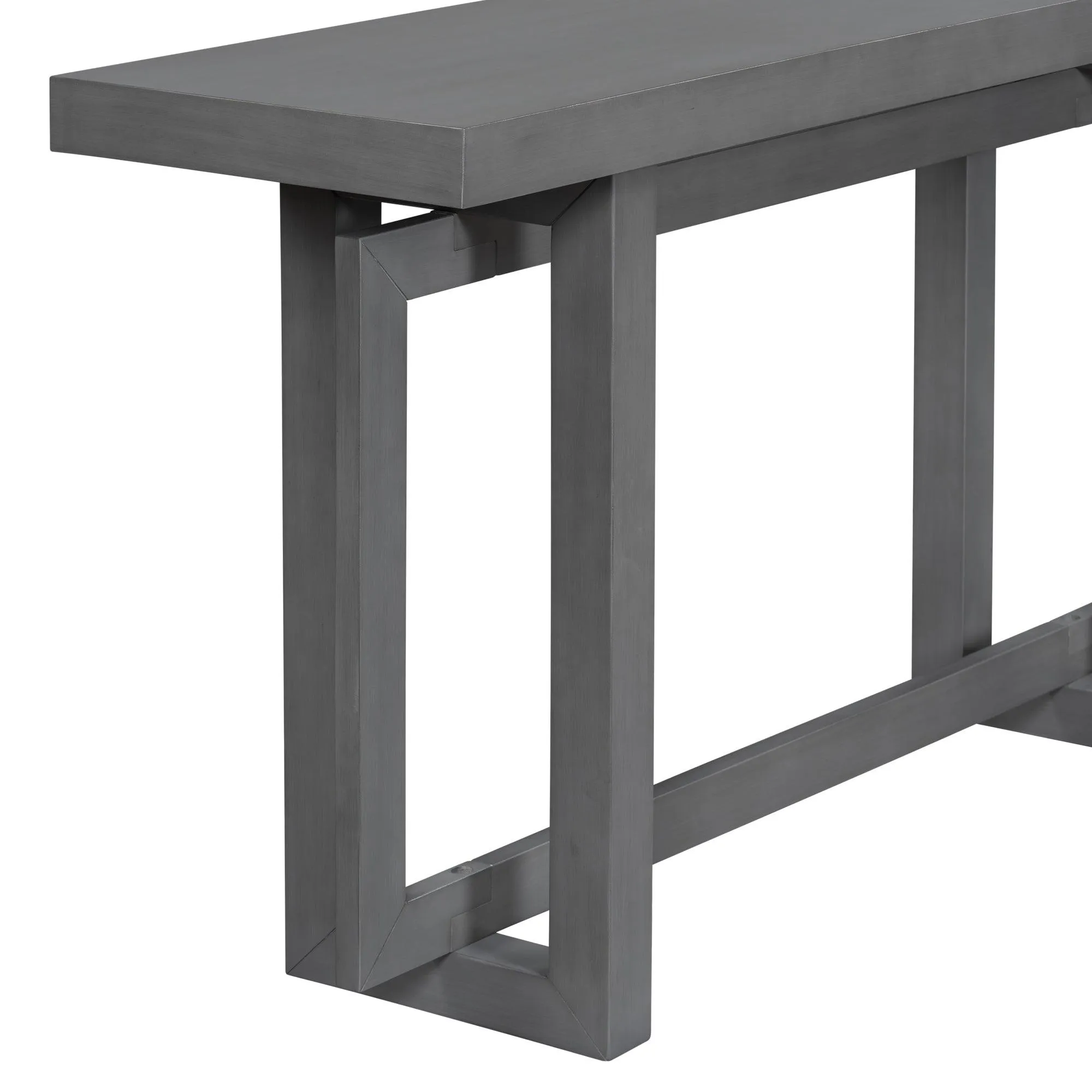 Contemporary Console Table, Extra Long with Wood Top for Entryway and Hallway