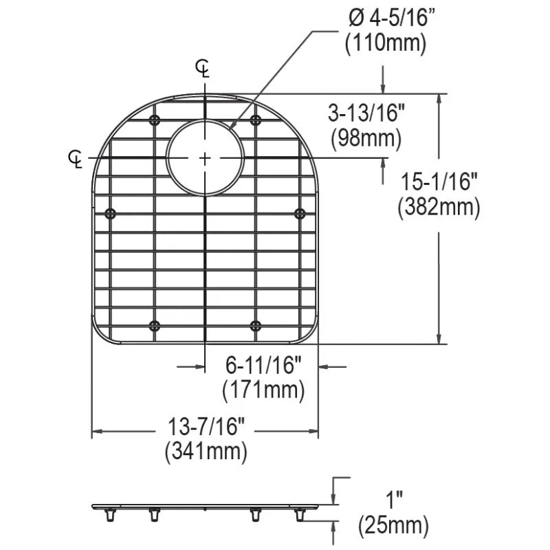 Dayton Sink Grid (15.06" x 13.44" x 1")