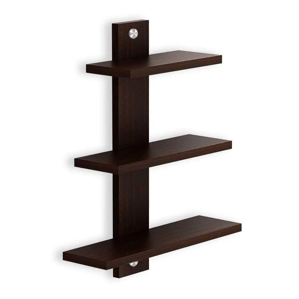 Delta S2 Home Decor Wall Shelf Racks, Set of 3, Wenge