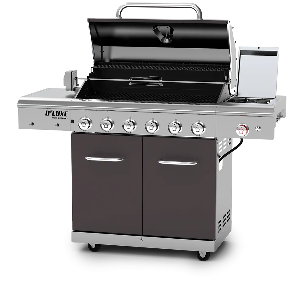 Deluxe 6-Burner Propane Gas Grill with Searing Side Burner & Rotisserie Kit
