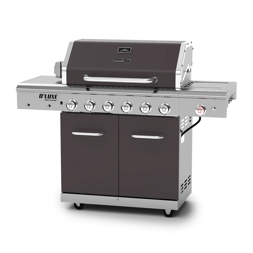 Deluxe 6-Burner Propane Gas Grill with Searing Side Burner & Rotisserie Kit