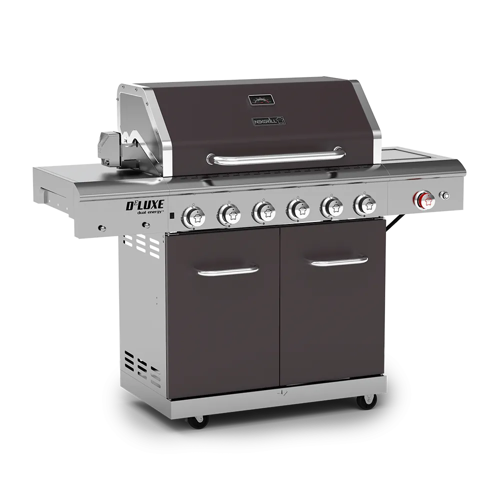 Deluxe 6-Burner Propane Gas Grill with Searing Side Burner & Rotisserie Kit