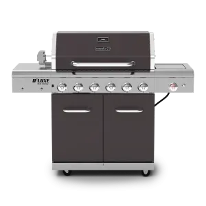 Deluxe 6-Burner Propane Gas Grill with Searing Side Burner & Rotisserie Kit