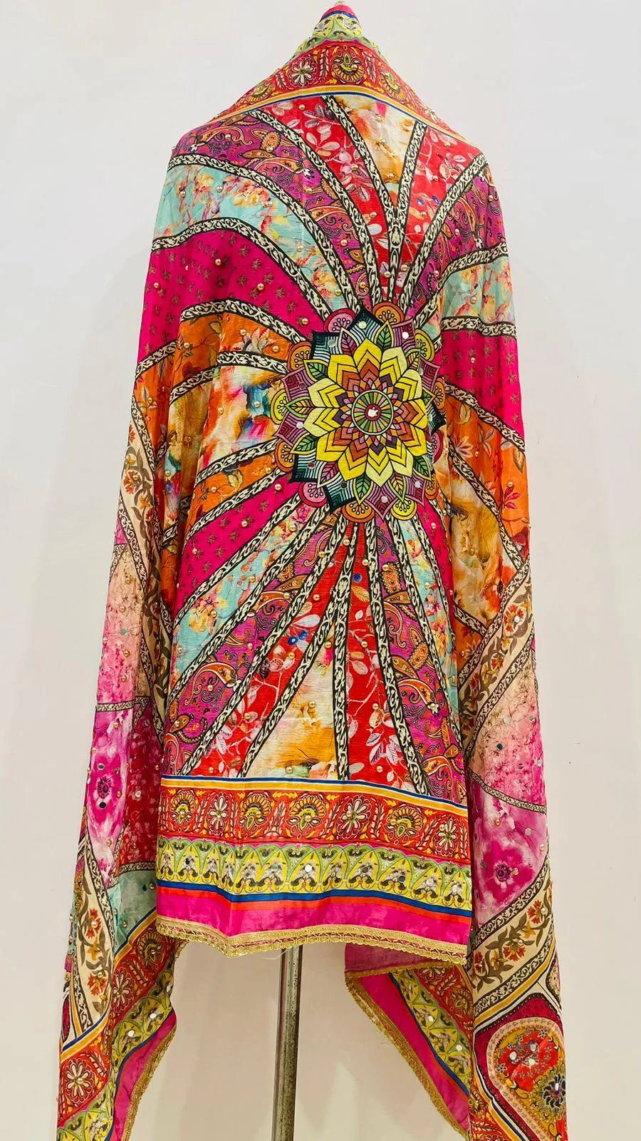 Design 10 - Regal Reflections: Karachi Mirror Work Dupatta