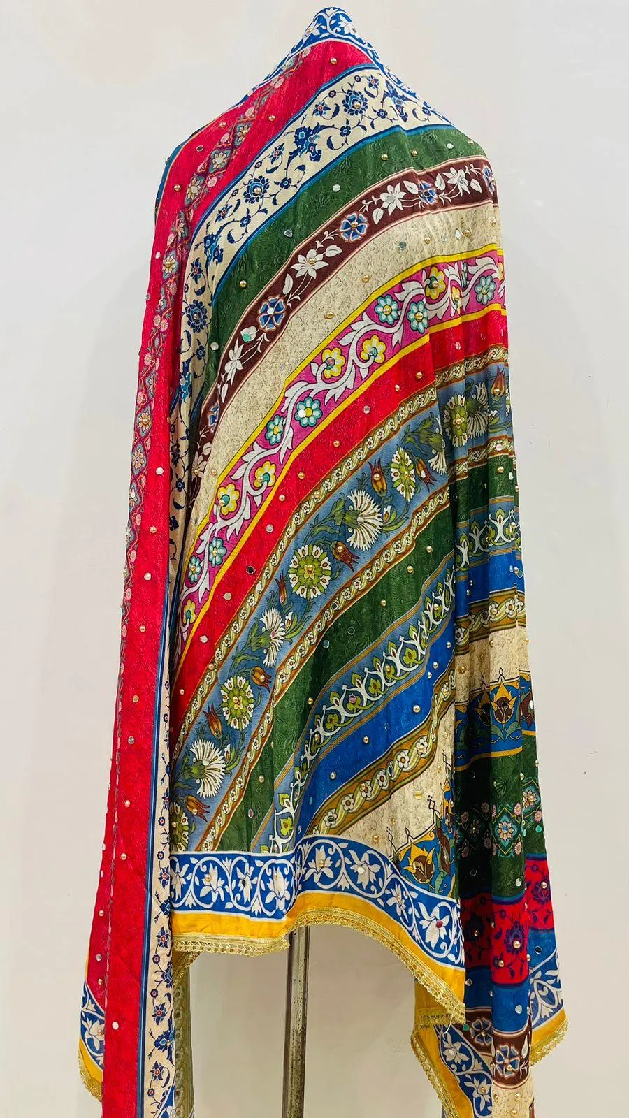 Design 13 - Regal Reflections: Karachi Mirror Work Dupatta
