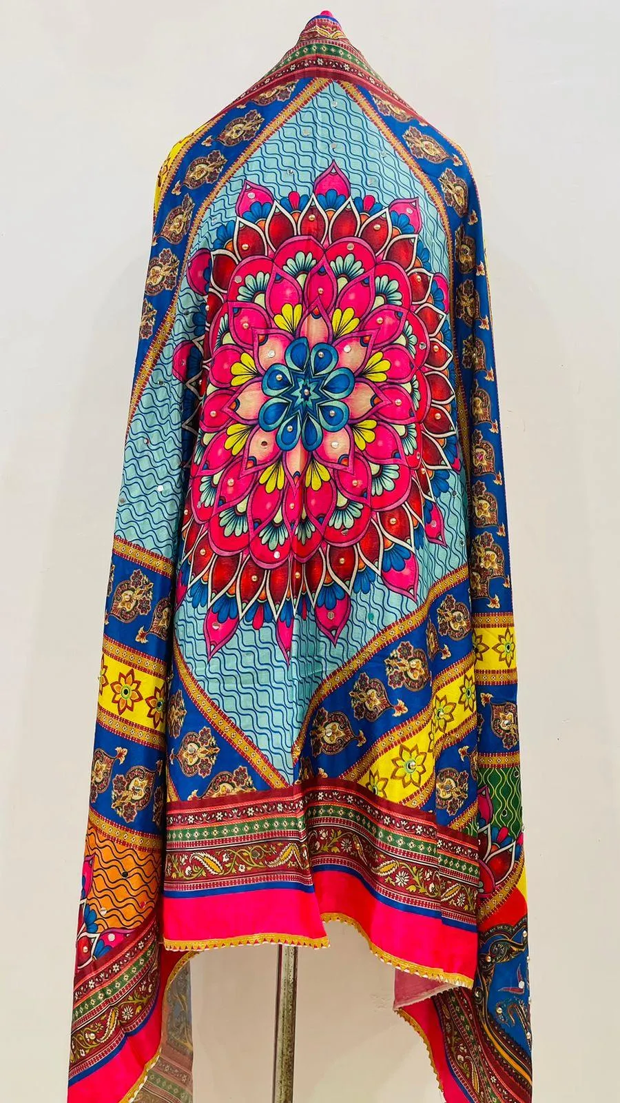 Design 16 - Regal Reflections: Karachi Mirror Work Dupatta
