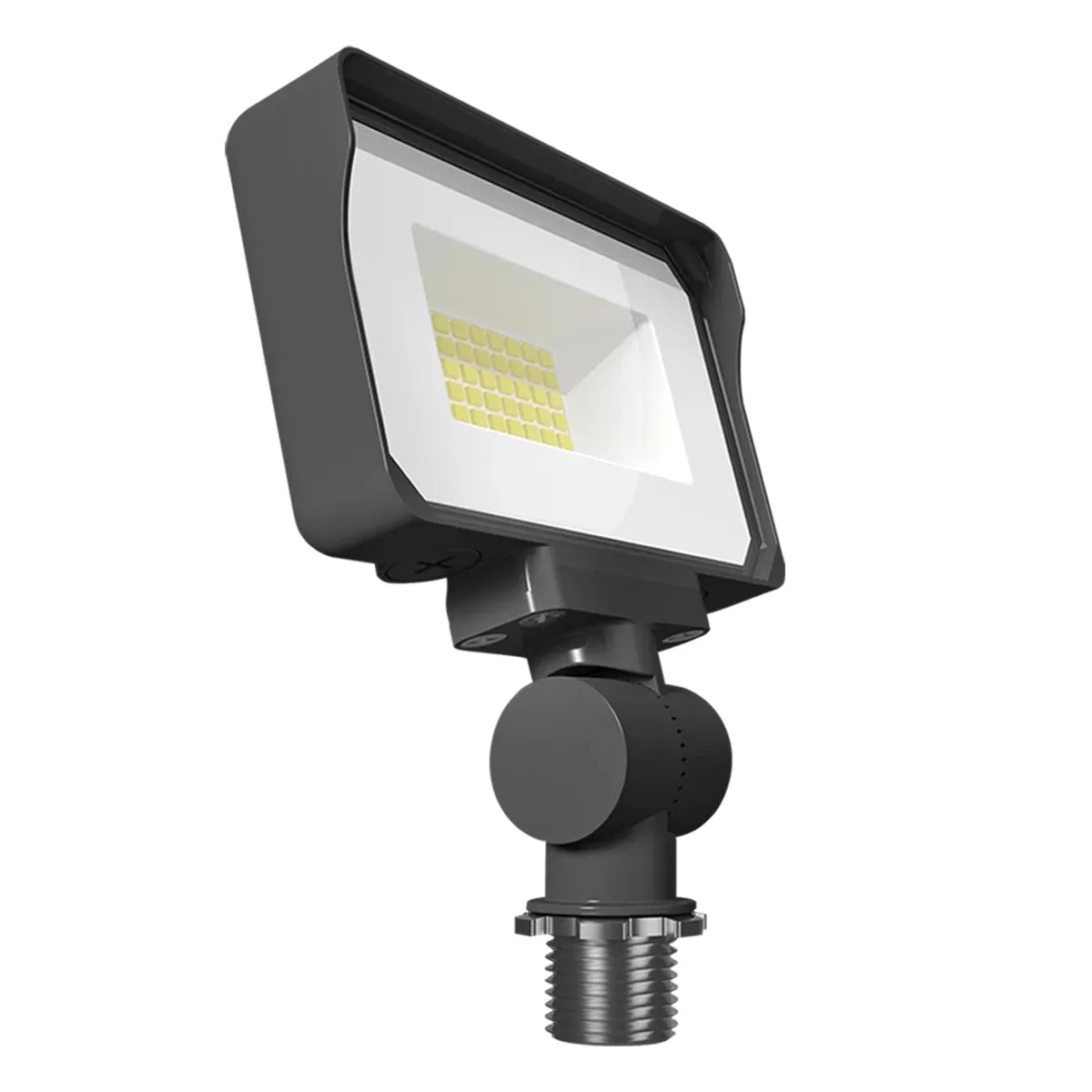 Dusk To Dawn LED Flood Light, 10/13/16W, 2500 Lumens, 30K/40K/50K, 120-277V, Knuckle Mount
