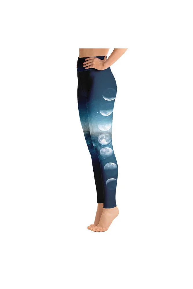 Edge of Galaxy Lunar Cycle Yoga Leggings