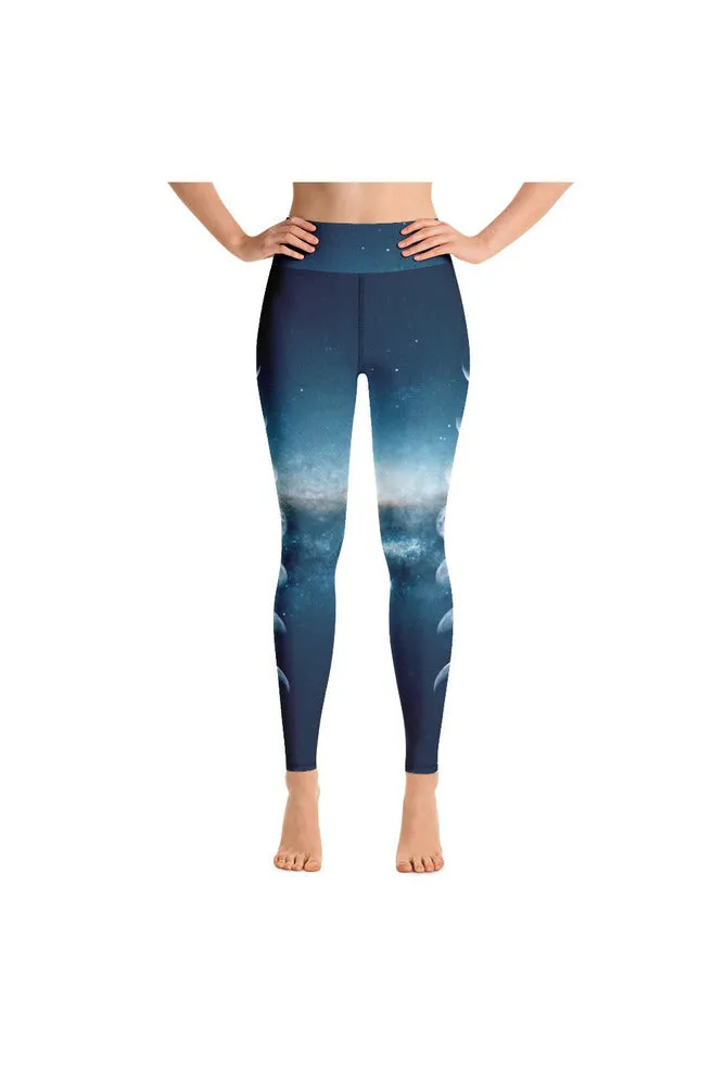 Edge of Galaxy Lunar Cycle Yoga Leggings