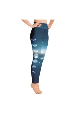 Edge of Galaxy Lunar Cycle Yoga Leggings