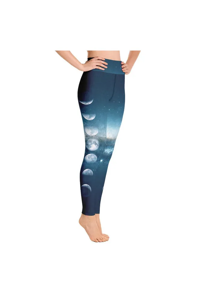 Edge of Galaxy Lunar Cycle Yoga Leggings