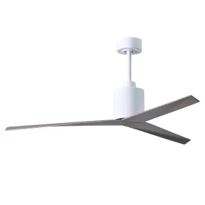 Eliza 56" Modern Ceiling Fan with Remote Control, Gloss White with Old Oak Blades