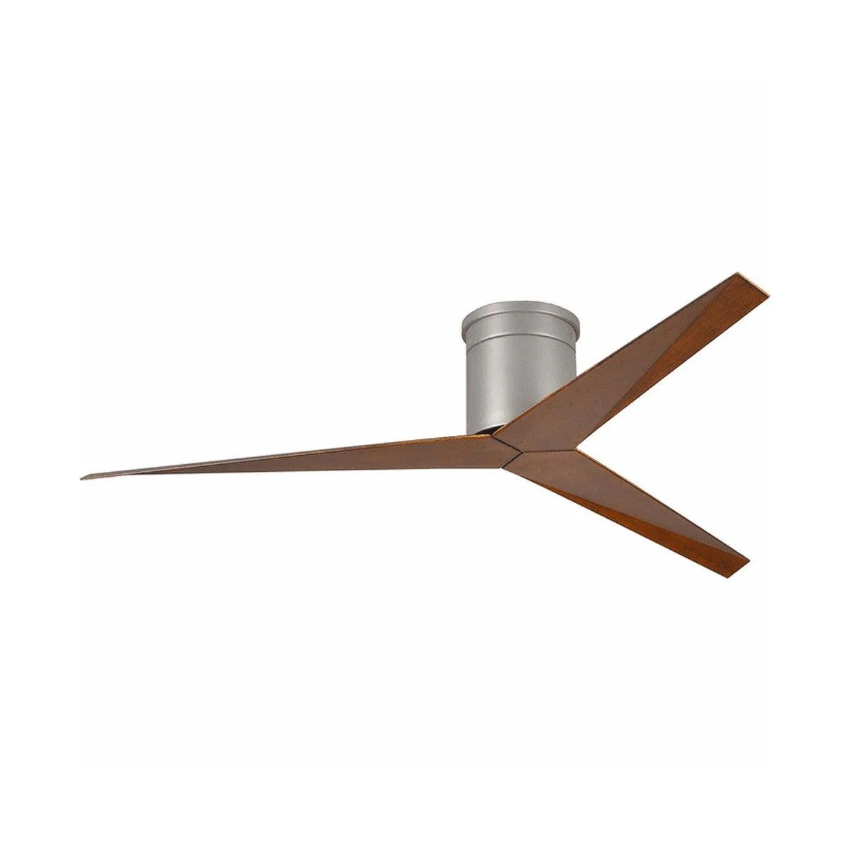 Eliza-H 56" Flush Mount Ceiling Fan with Remote Control, Brushed Nickel with Walnut Blades