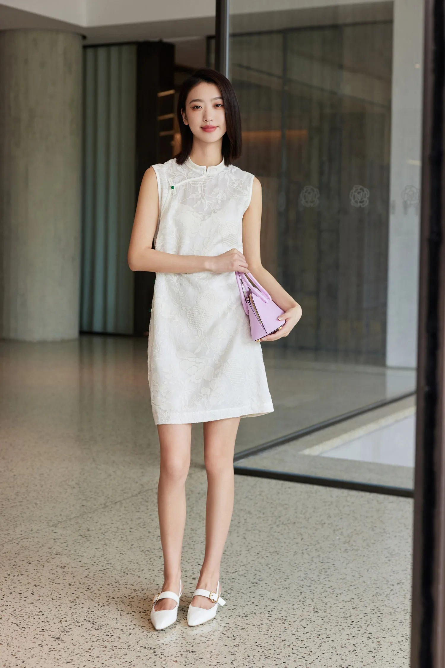 EP YAYING Silk Embroidered Dress