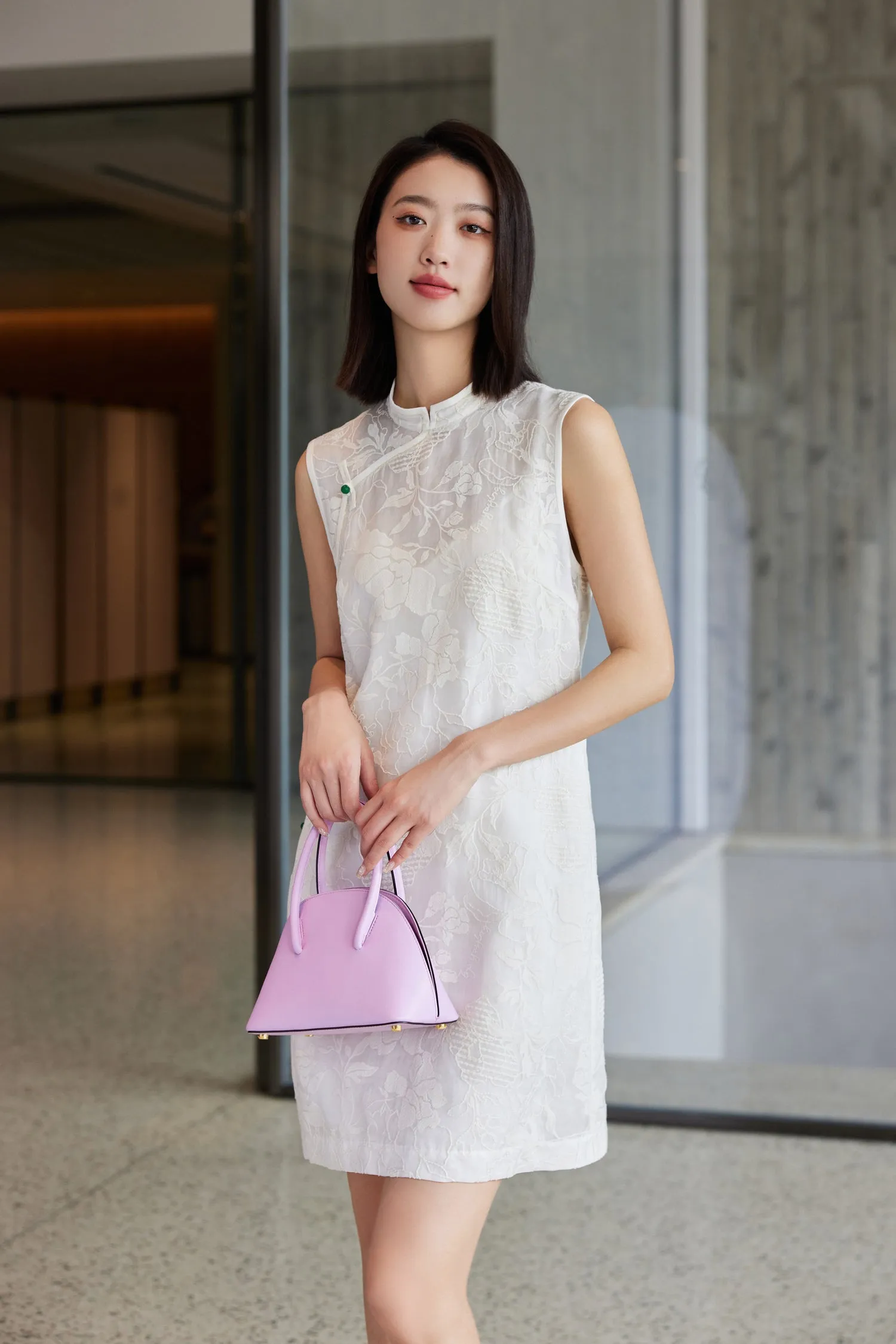 EP YAYING Silk Embroidered Dress