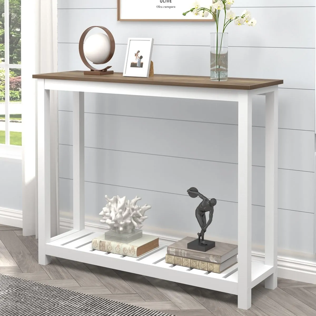 Farmhouse Sofa Table, Rustic Entryway Table