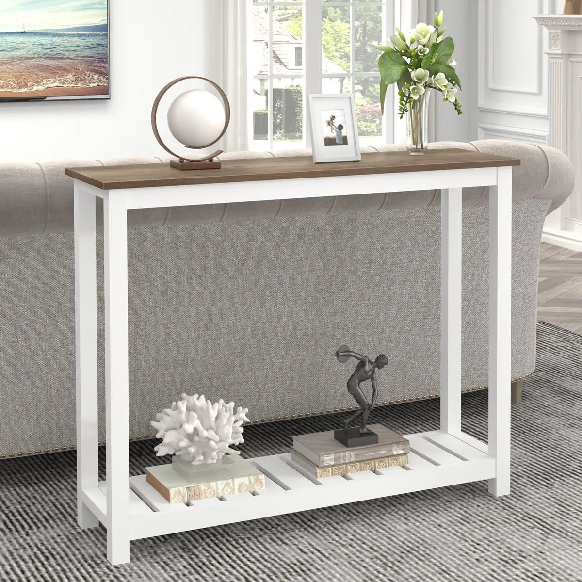 Farmhouse Sofa Table, Rustic Entryway Table