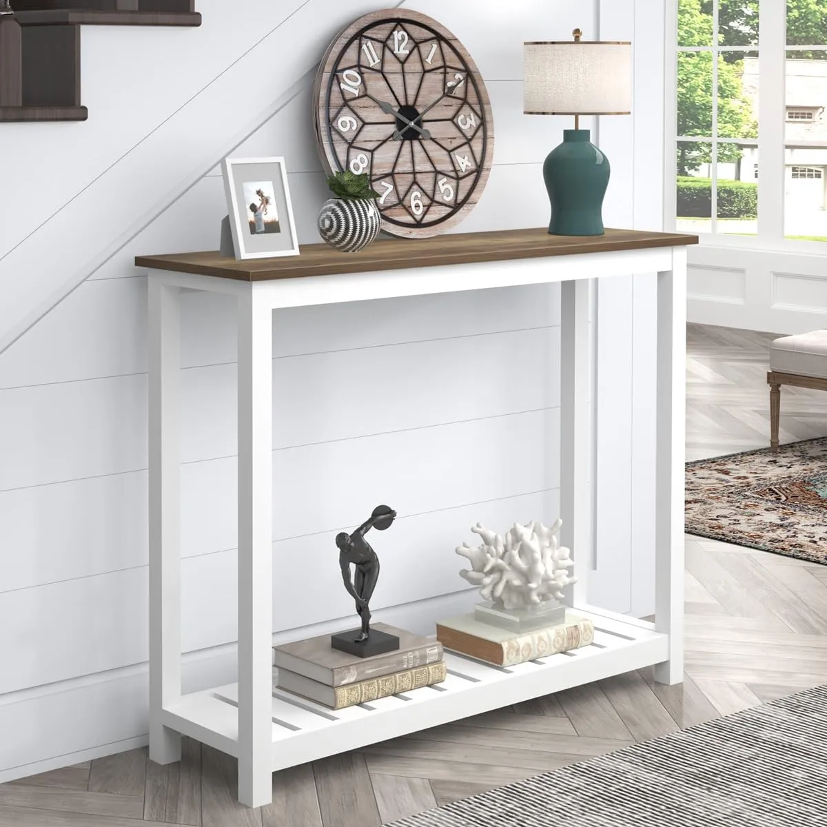 Farmhouse Sofa Table, Rustic Entryway Table