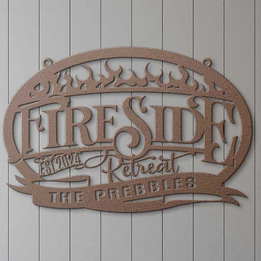 Fire Pit Metal Sign- Personalized Fireside Retreat