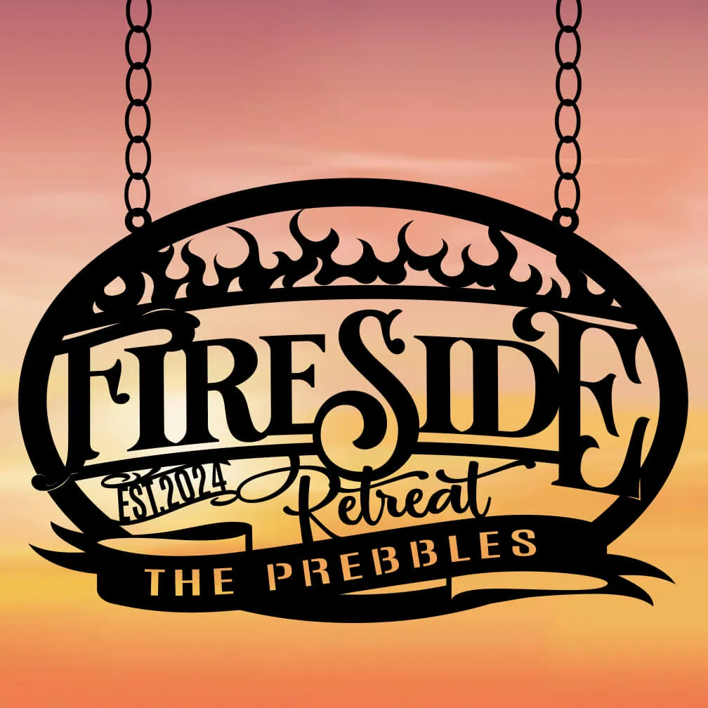 Fire Pit Metal Sign- Personalized Fireside Retreat