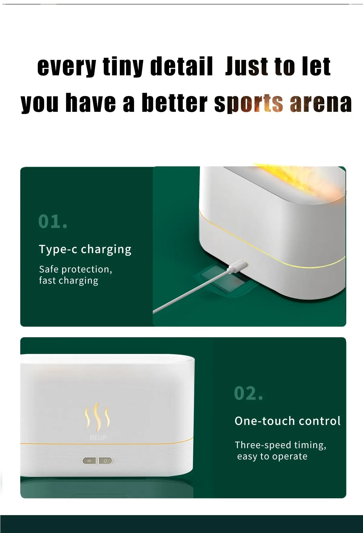 Flame Aroma Essential Oil Diffuser Air Humidifier
