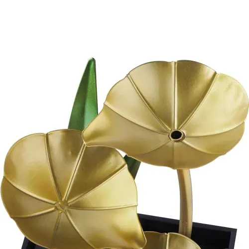 FLORISCA™ Metal Tabletop Water Fountain Home Decor Waterfall Desktop Leaf Fountains Deep Basin and Natural River Rocks Indoor Zen Relaxation for Office Bedroom Decor Item (1pcs)