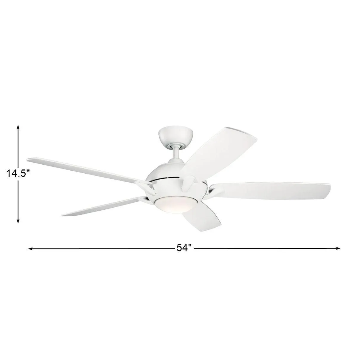 Geno 54 Inch Matte White LED Ceiling Fan with Remote