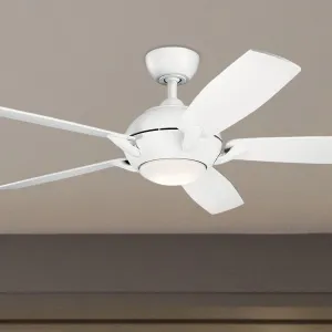 Geno 54 Inch Matte White LED Ceiling Fan with Remote
