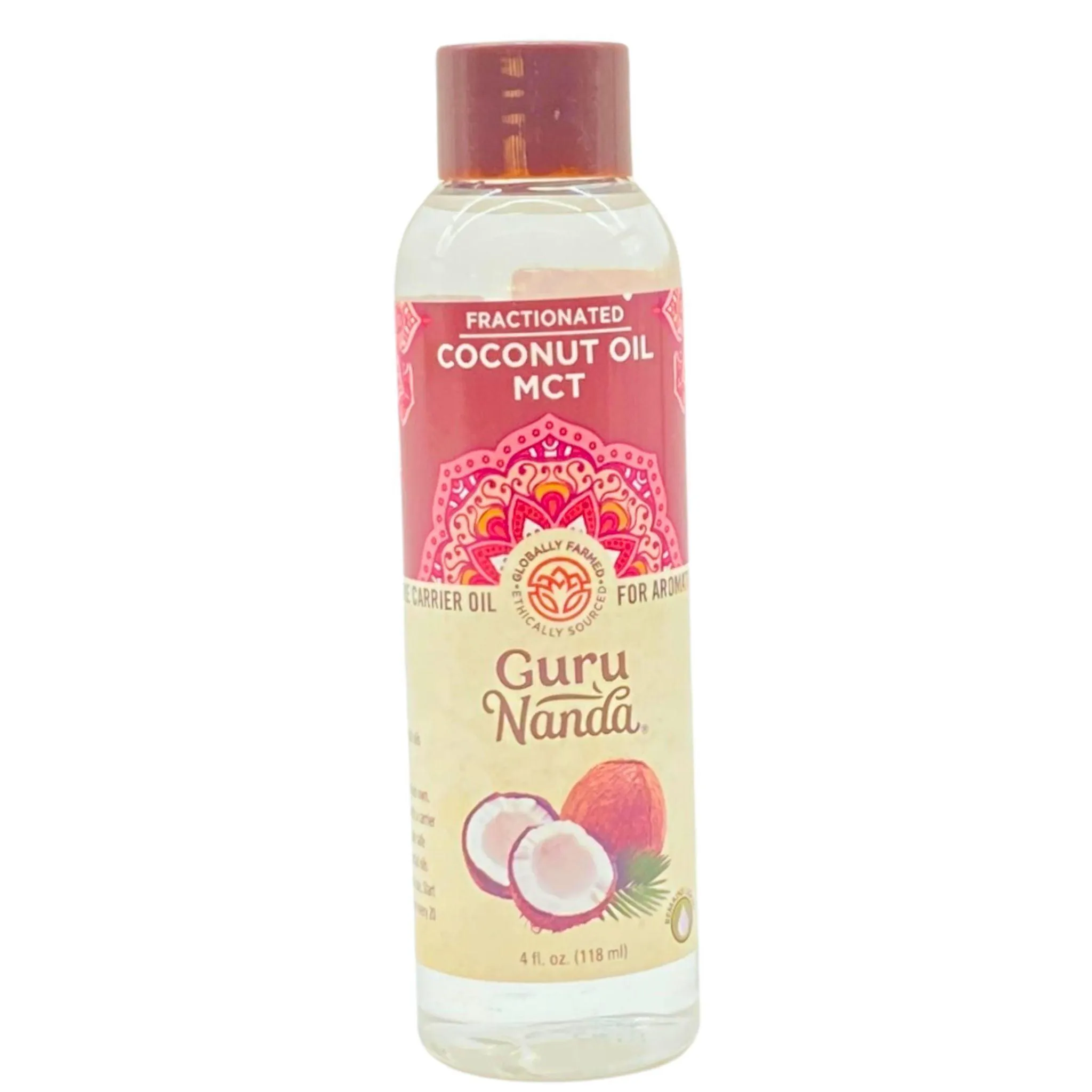 GuruNanda Fractionated Coconut Oil MCT 100% Pure Carrier Oil for Aromatherapy 4OZ (50 Pcs Lot)