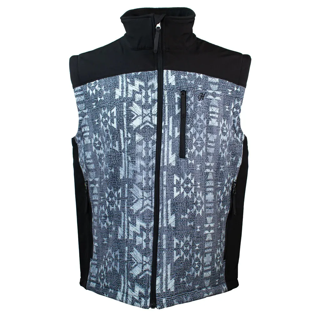 HOOEY SOFTSHELL VEST AZTEC & CHARCOAL
